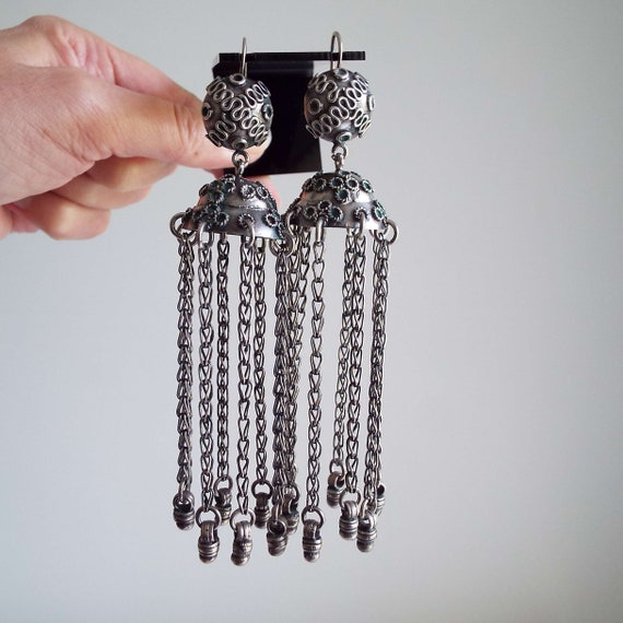 Vintage 1930's Yemeni Chandelier Earrings Bedouin