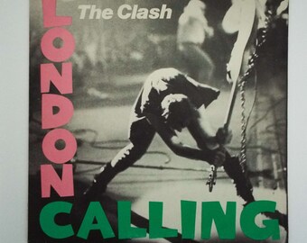 Vintage Vinyl Record 1979 The Clash London Calling LP Álbum Reino Unido Presionando 1a Prensa Punk Rock New Wave