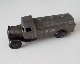 Raro Vintage Dinky 25d Petrol Tanker Wagon Wartime Pool Coleccionable Juguete Meccano 1945 Push Pull Vehículo Segunda Guerra Mundial