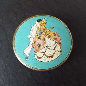 Antique Herbert Roystone Face Powder Tin La May Sport Tin Compact Vanity Poudre L&#39;Ame Vanity Storage Edwardian Tin 1917 Book Piece