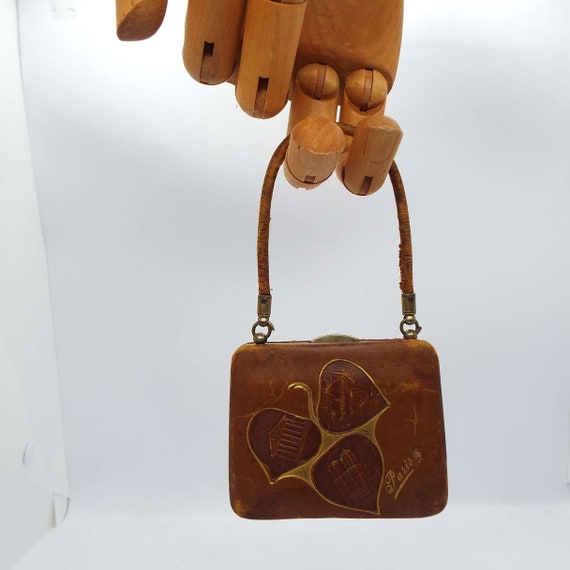 Vintage Leather Small Size Purse Handbag For Youn… - image 1