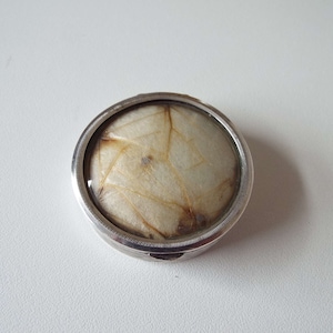 Vintage 1930&#39;s Powder Compact Art Deco Powder Compact Silver Tone Vanity Storage Make-Up Cosmetics