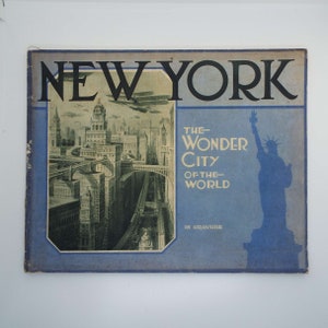 Libro vintage New York La città delle meraviglie del mondo in rotocalco Illustrated Book Empire State Building Chrysler Building Luna Park