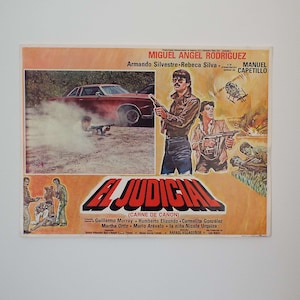 Original Vintage Foyer Karte EL Judicial Mexikanische Foyer Karte 1984 Krim Thriller Wanddeko