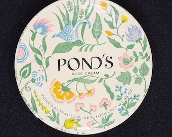Vintage Pond's Dreamflower Powder Box New York Face Powder Rose Cream Unused Full Sealed