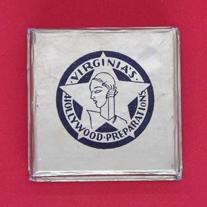 Vintage Powder Box Virginia&#39;s Hollywood Preparations Face Powder Unopened Art Deco 1930&#39;s 1940&#39;s Powder Box Rare Powder Box