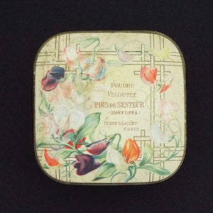 Rare Antique Powder Box Roger & Gallet Poudre Veloutee Sweet Pea Face Powder Box Vanity Storage Rare Vintage Powder Box French Powder Box