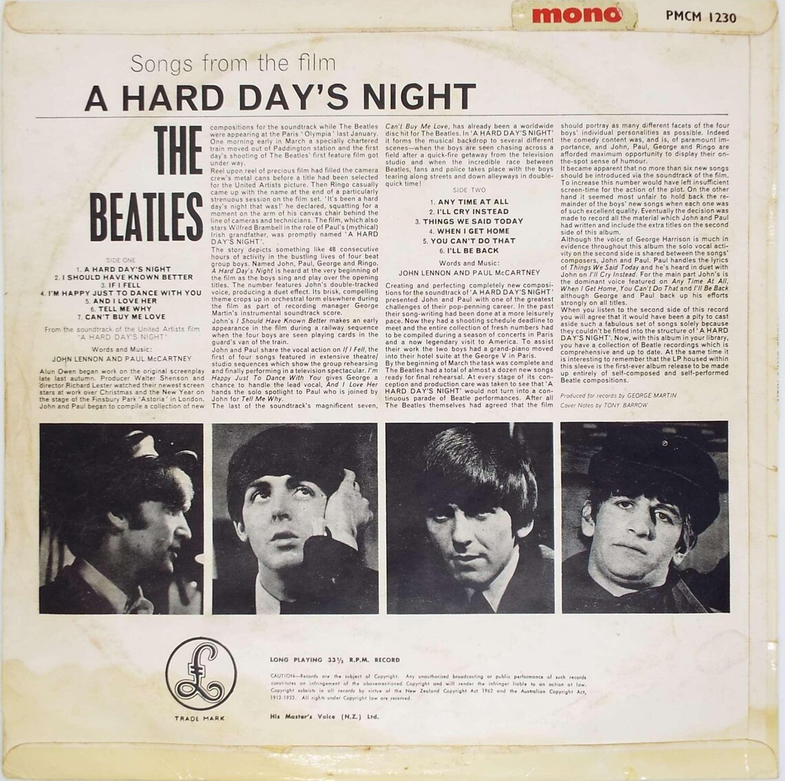 The Beatles A Hard Day's Night · Lp · 1964, foto 3 di 4