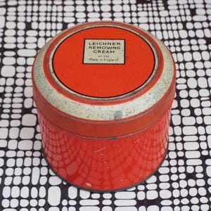 Vintage Tin Leichner Removing Cream No. 251 Tin Art Deco 1920&#39;s 1930&#39;s Tin Vanity Storage Theatrical Make-Up Face Cleanser Skin Cleanser