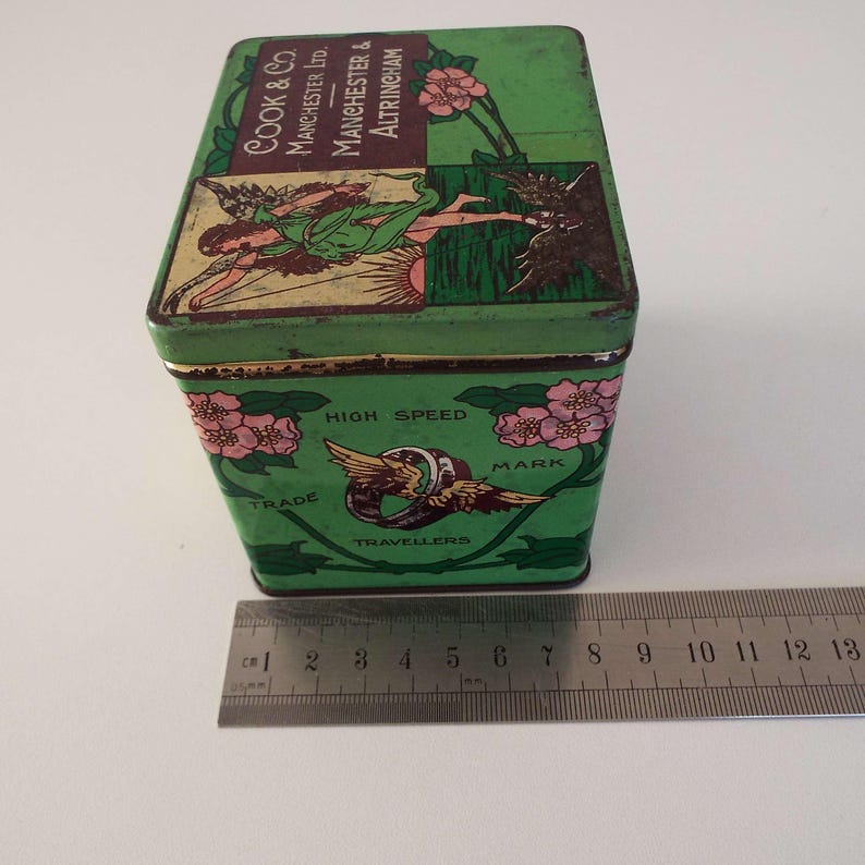 Antique Tin Art Nouveau Cook & Co Ring Travellers Tin Manchester