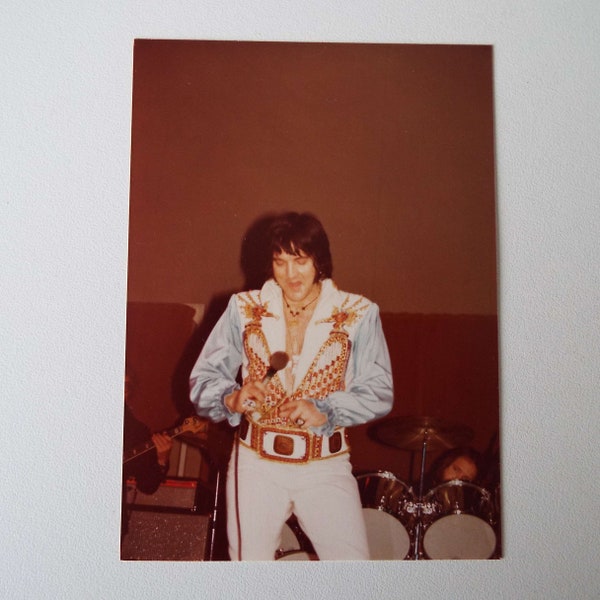 Rare Vintage 1976 Elvis Photograph In Concert Unpublished Candid Fan Photograph Tuscon Arizona Concert Rock N Roll Music Icon Colour Photo