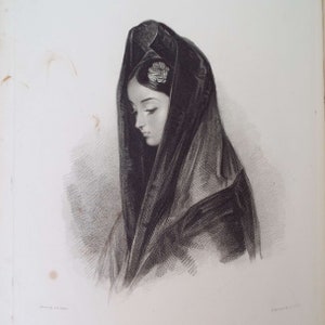 Livre de poésie antique Les Dames de Byron ou portraits des principaux personnages féminins dans l'art du livre de poèmes de Lord Byron
