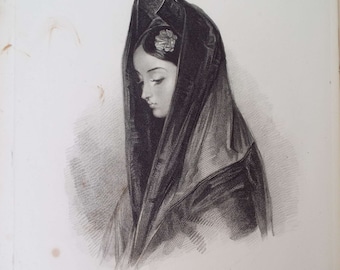 Antique Poetry Book Les Dames De Byron Or Portraits Of The Principle Female Characters In Lord Byron&#39;s Poems Book Art