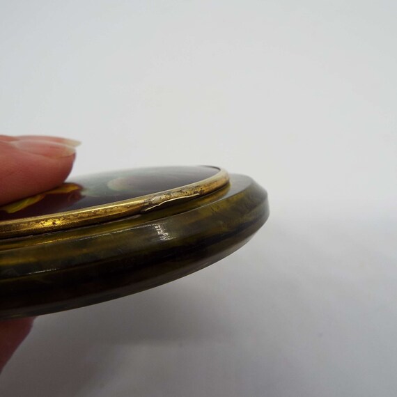 Vintage Celluloid Powder Compact Early Plastic Po… - image 4