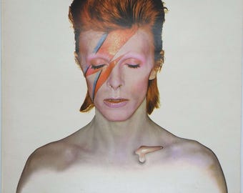 David Bowie Aladdin Sane Vinile Disco LP Album 1a Stampa UK Raro Non Gatefold Sleeve Rock Glam Vintage Vinile