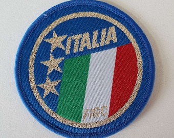 Vintage 1984 Italia Football Badge Soccer Patch Italian Football FIGC Supporters Club Badge