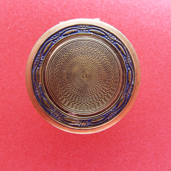 Vintage 1920's Cheramy Paris Powder Compact April Showers Majestic Metal Specialities Vanity Storage Face Powder