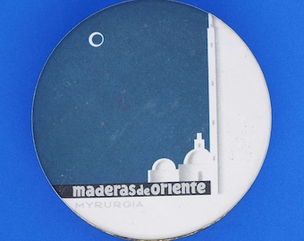 Vintage Spanische Powder Box Von Myrurgia Ungeöffnete Duftpulver Maderas de Oriente