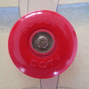 Vintage Coty Rouge Compact French Powder Compact Art Deco 1930&#39;s 1940&#39;s Coty Compact Vanity Storage Red Compact