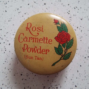 希少なヴィンテージ 1940年代 1950年代 Rosi Carmette パウダー缶 Perfecta Toilet Company Melbourne フェイスパウダー ボックス 未使用 メイクアップ ビューティー グラマー