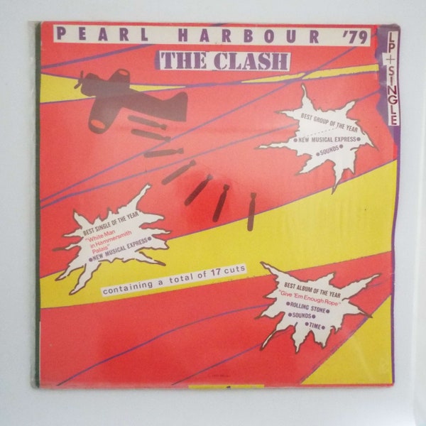 Disque vinyle LP The Clash, Pearl Harbor '79, 1979 et pochette unique enveloppante sous film rétractable punk rock japonais