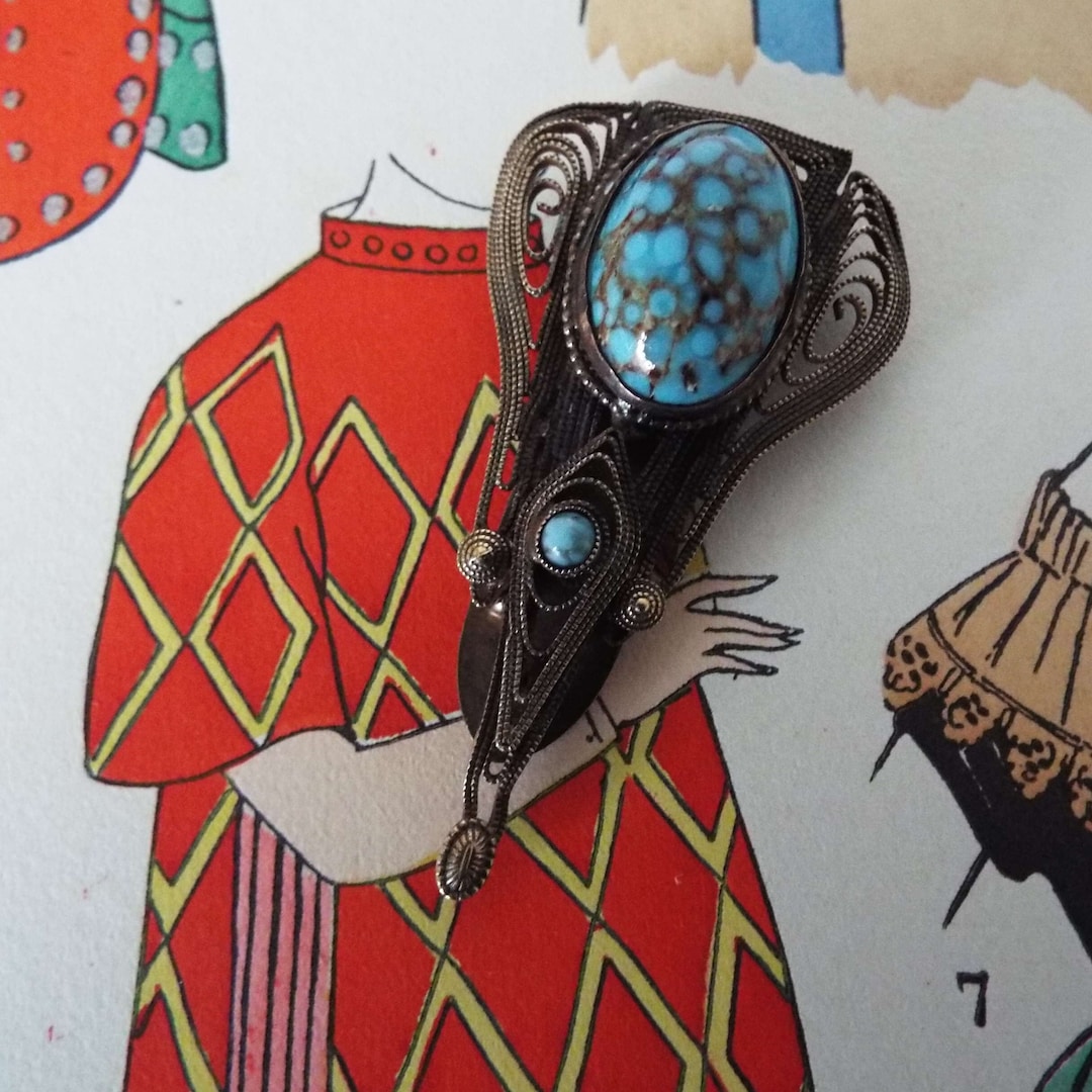 Antique Art Nouveau Dress Clip Filigree Clothing Clip Fashion Accessory