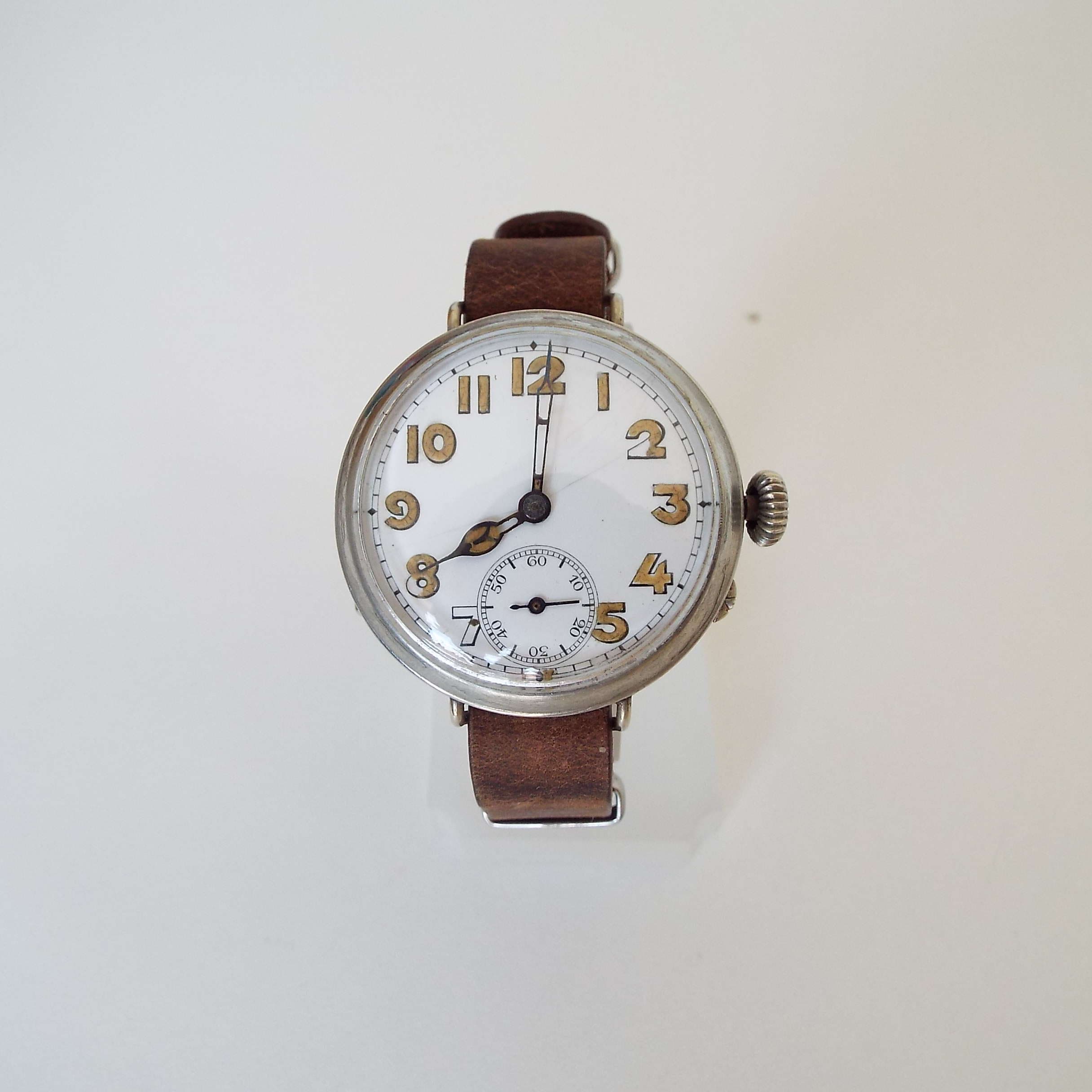 Antique WWI Trench Watch Wristwatch Military Watch Large Case