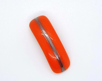 Clip pour robe vintage en verre orange de Tchécoslovaquie, accessoire de mode art déco