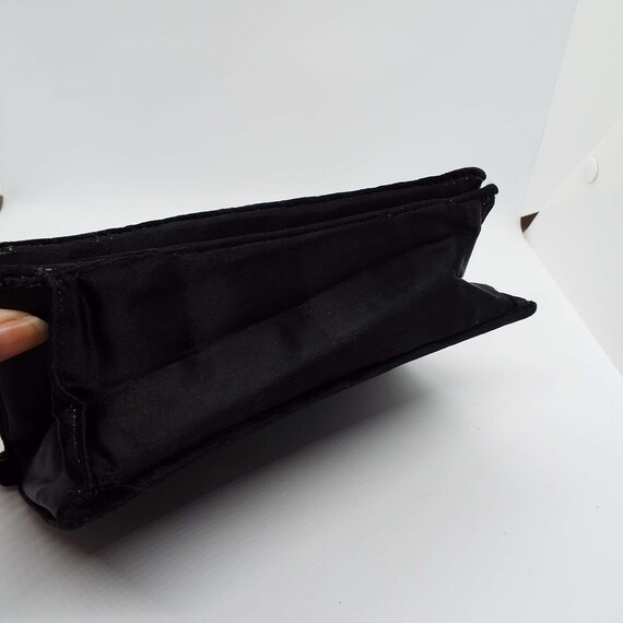 Vintage Zardozi Handbag Purse Black Velvet Embroi… - image 6