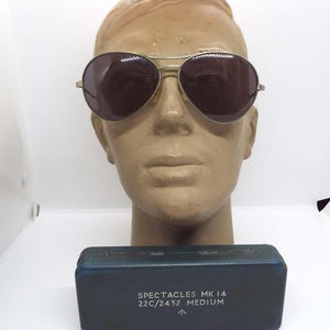 Vintage 1950's RAF Spectacles MK14 In Original Case Classic Aviators Sunglasses