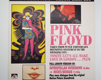Vintage Vinyl Record Pink Floyd Tonite Let's All Make Love In London Plus Mini Promotion Album Sampler Psych Rock Intersallar Overdrive