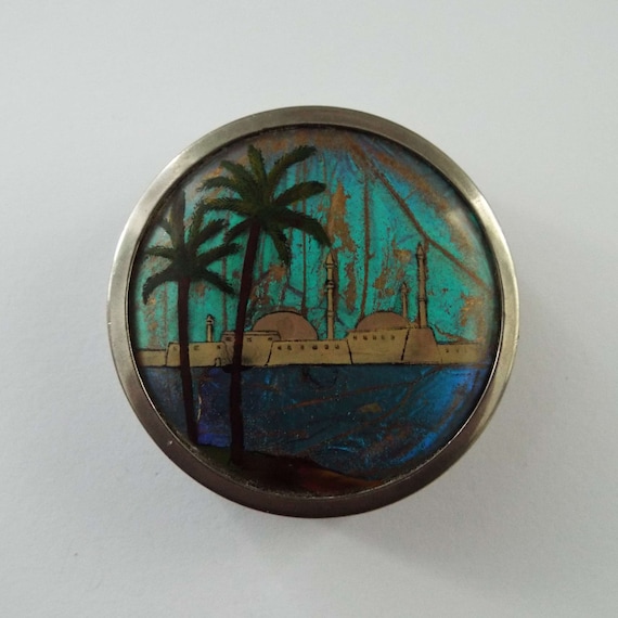 Vintage Art Deco Butterfly Wing Powder Compact Mechanical Powder Compact Vanity Storage Make-Up Cosmetics 1920's 1930's Powder Compact