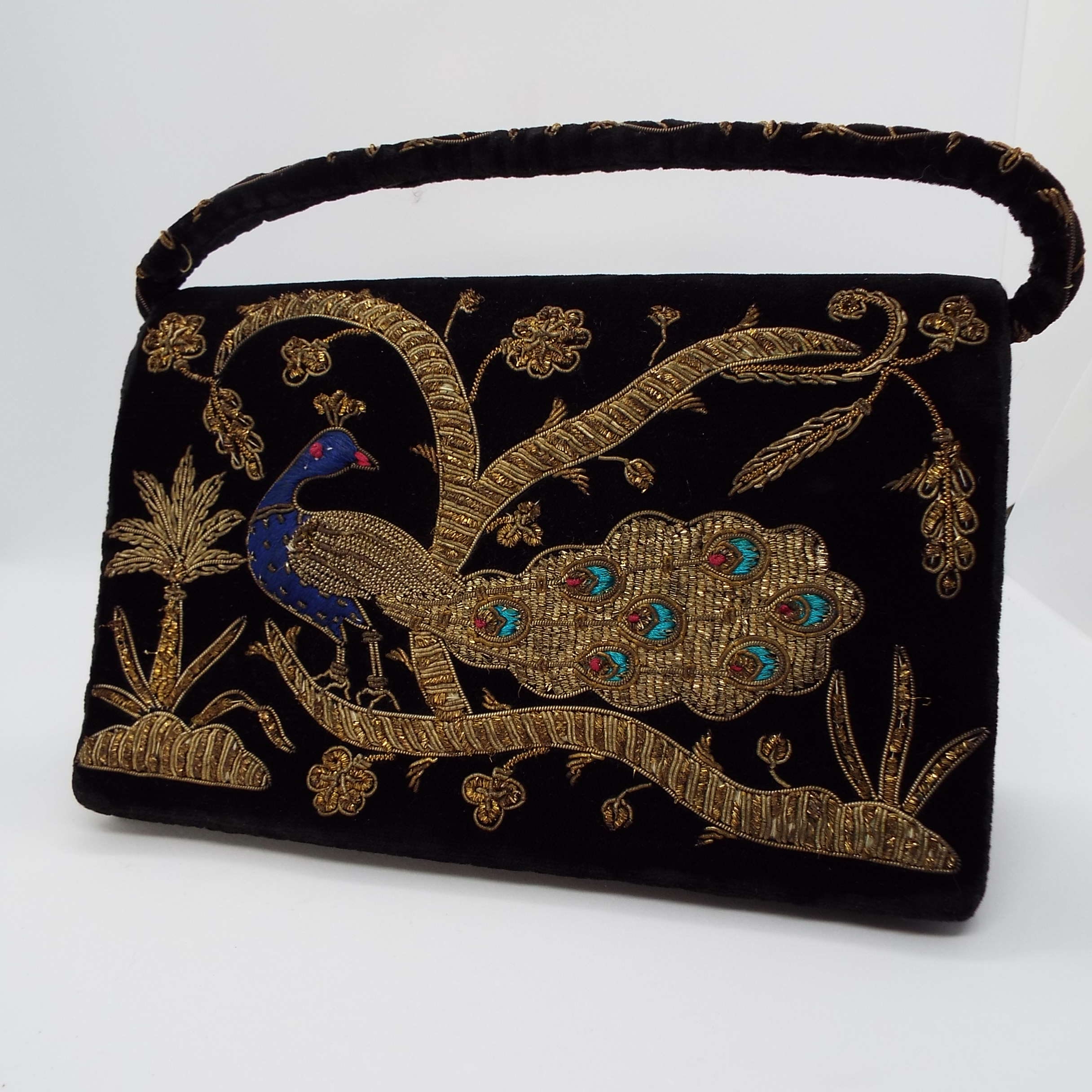 Gold Sequined Peacock Pattern Clutch Purse | Baginning