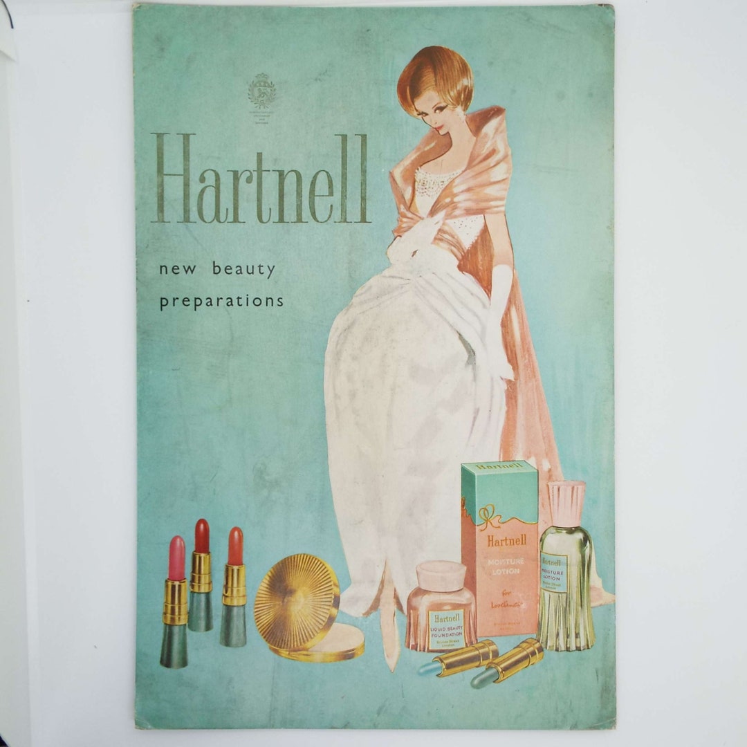 Vintage Norman Hartnell Beauty Preparations Advertising Sign Lipstick ...