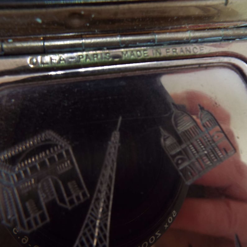 Rare Vintage Olfa Powder Compact French Powder Compact Paris Landmarks ...