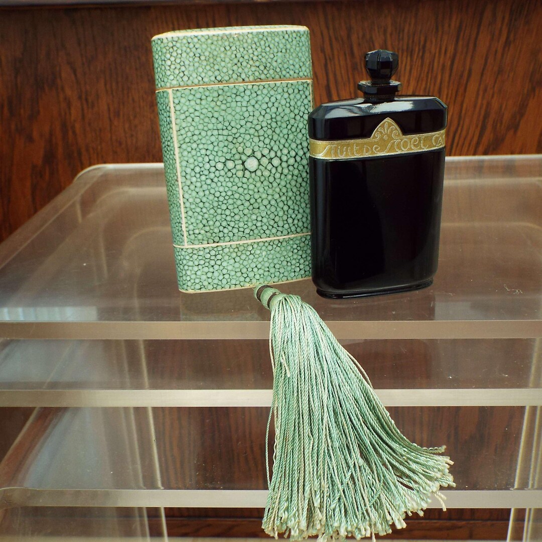 Vintage Caron Nuit De Noel Perfume Bottle: Black Baccarat Glass