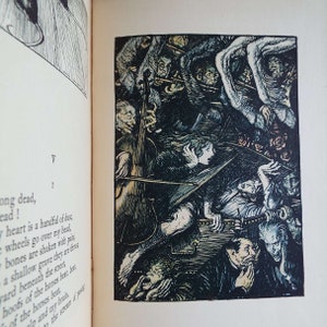 livre de poésie vintage 1922 Maud un monodrame d'Alfred Lord Tennyson livre relié illustré par Edmund Sullivan poèmes amour vie mort antique