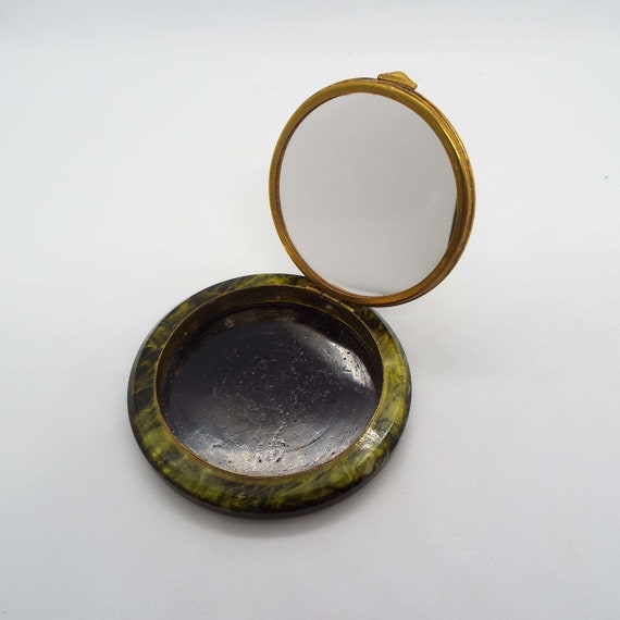 Vintage Celluloid Powder Compact Early Plastic Po… - image 3