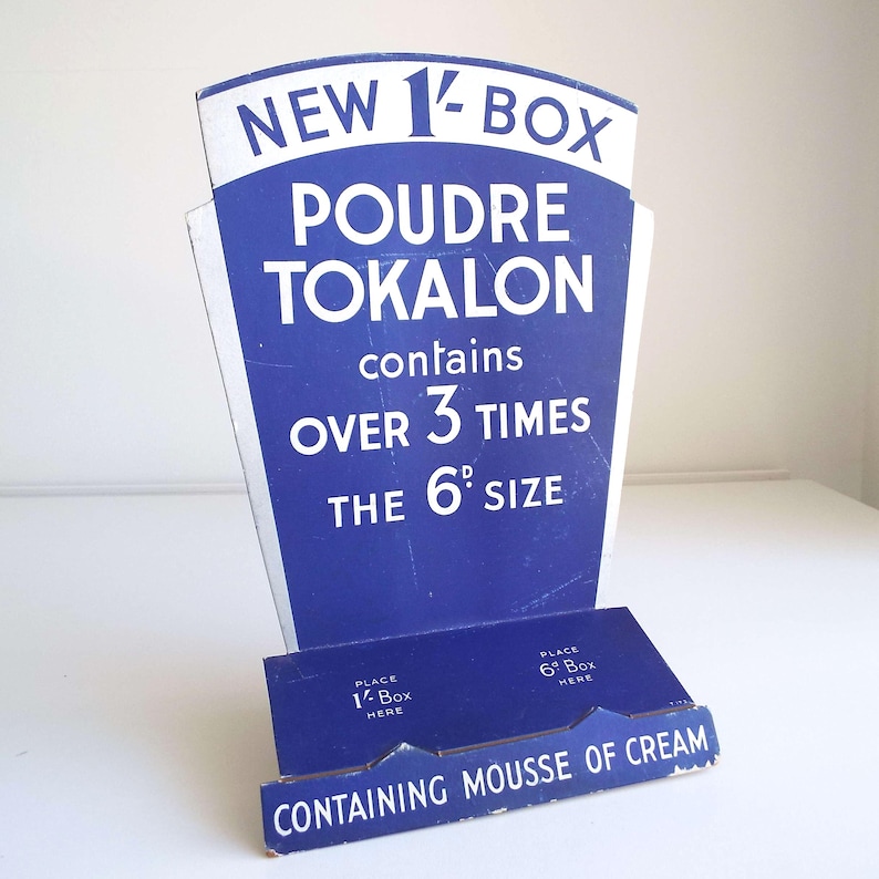 1940年代のヴィンテージ トカロン化粧品店のディスプレイ - アールデコ調の広告 画像 1