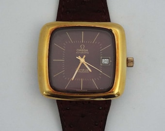 1978 Omega Geneve Gold Automatic Leather Day Date Men s Watch Etsy