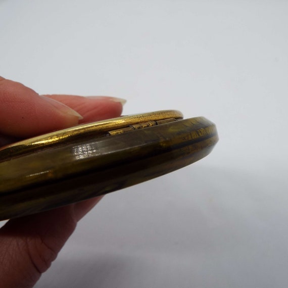 Vintage Celluloid Powder Compact Early Plastic Po… - image 5