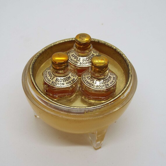 Vintage 1930's Apple Blossom Perfume Set Bouton N… - image 4