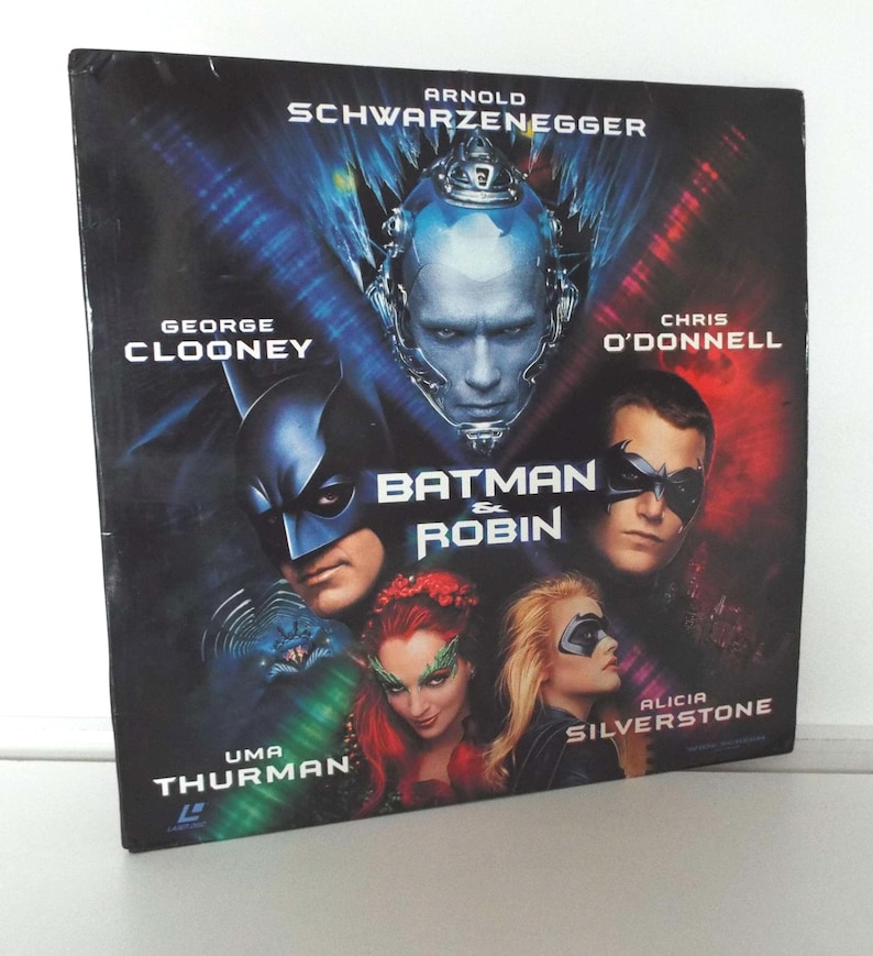 Vintage 1997 Batman & Robin Laser Disc Film Movie Arnold Schwarzenegger George Clooney Uma Thurman image 1