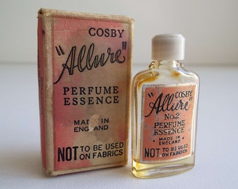 Rare Vintage 1940's Cosby Allure Perfume Essence Kent-Cosby In Original Box 1947 Hair & Beauty Vanity Storage