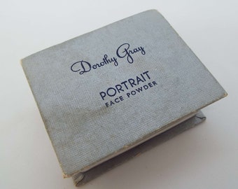 Rare Vintage 1930's Dorothy Gray Portrait Face Powder Box Unopened Vanity Storage Beauty Cosmetics Art Deco Powder Box