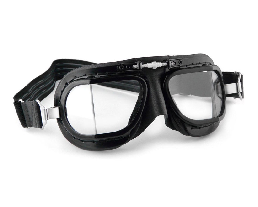 Compact Mark 49 Classic Premium Black Leather Racing Goggles ...