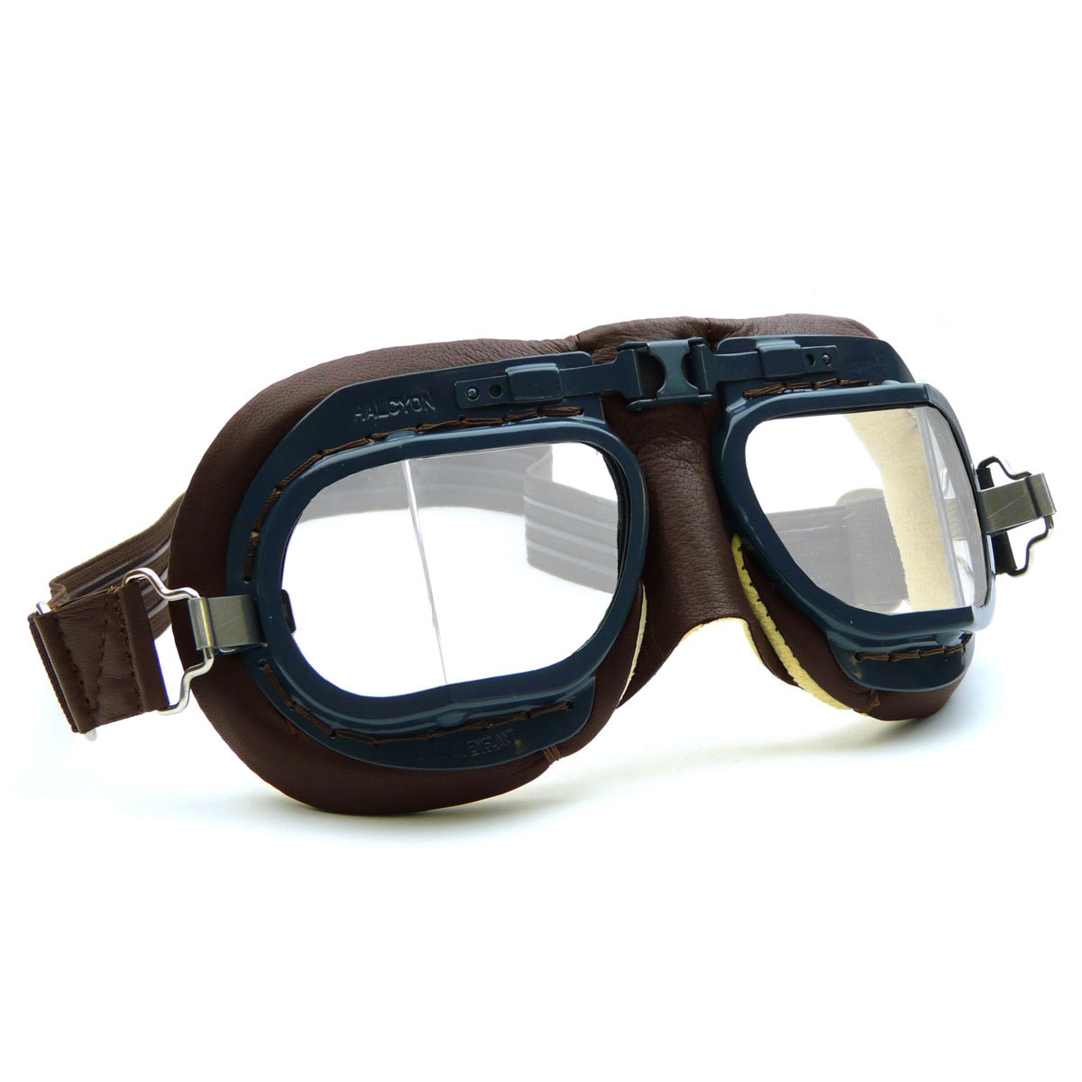 RAF Mark 8 WW2 Goggles RAF Blue Frames Brown Leather and Chamois