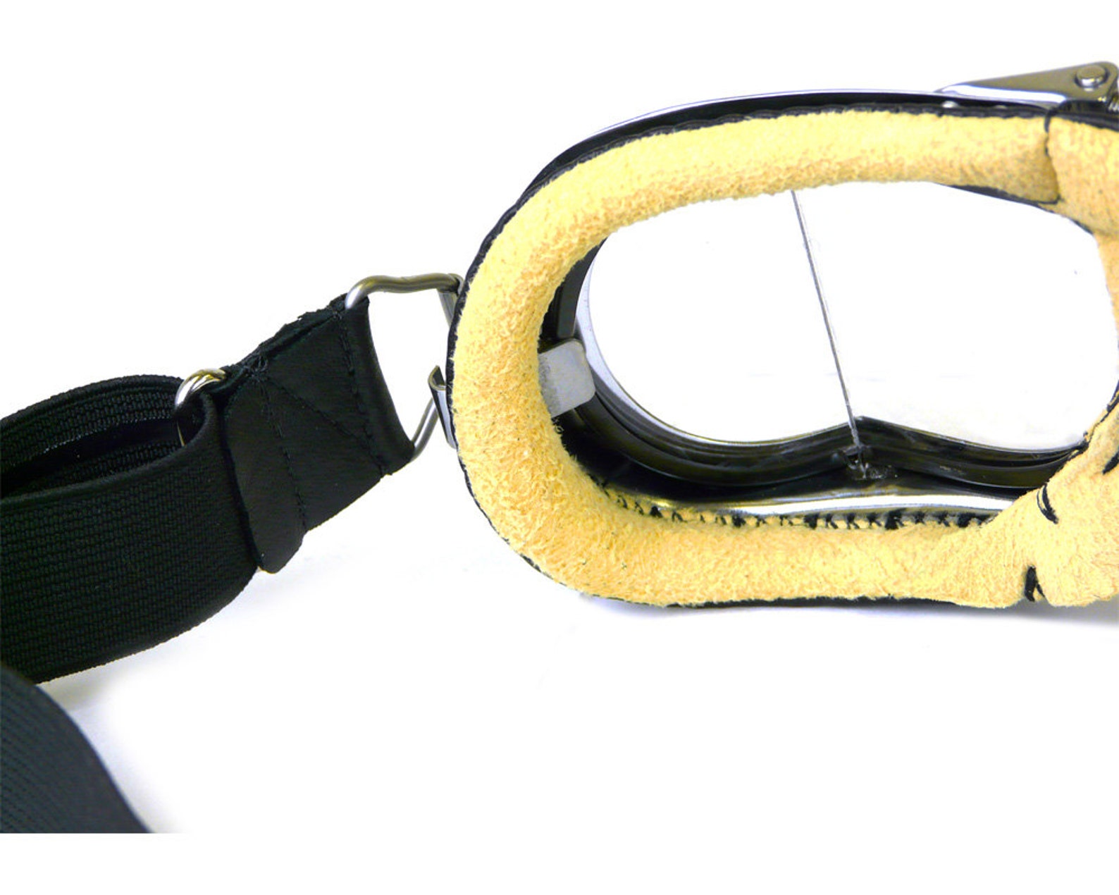 Halcyon Mark49 Compact Classic WW2 Style Goggles – Brass Frame, Clear Lenses For Motorcycle/ATV/Driving