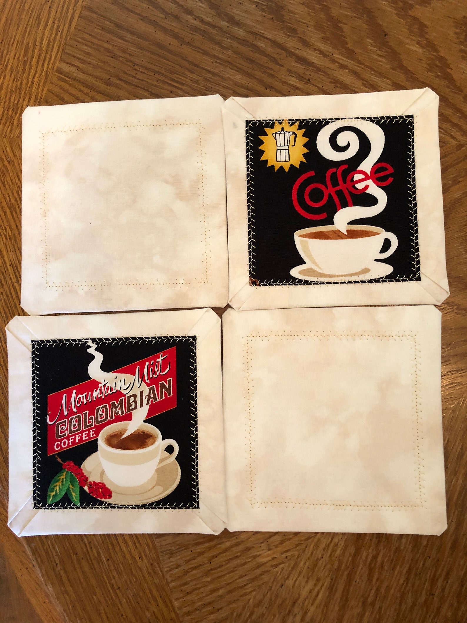 Coffee Coasters Set of 4 Size 5 Inches Square Etsy