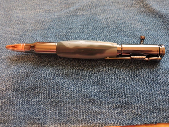 Bolt Action Pen with Gun Metal Details about / Handmade Midnight Passion Black /& Purple Swirls